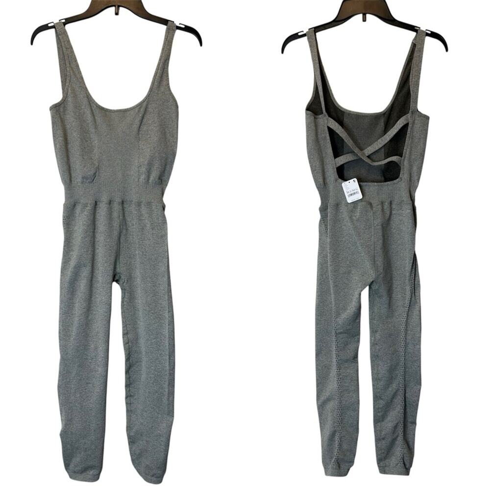 Free People Movement Good Karma Onesie Gray One Piece Jumpsuit Athletic Fitness - Picture 2 of 7